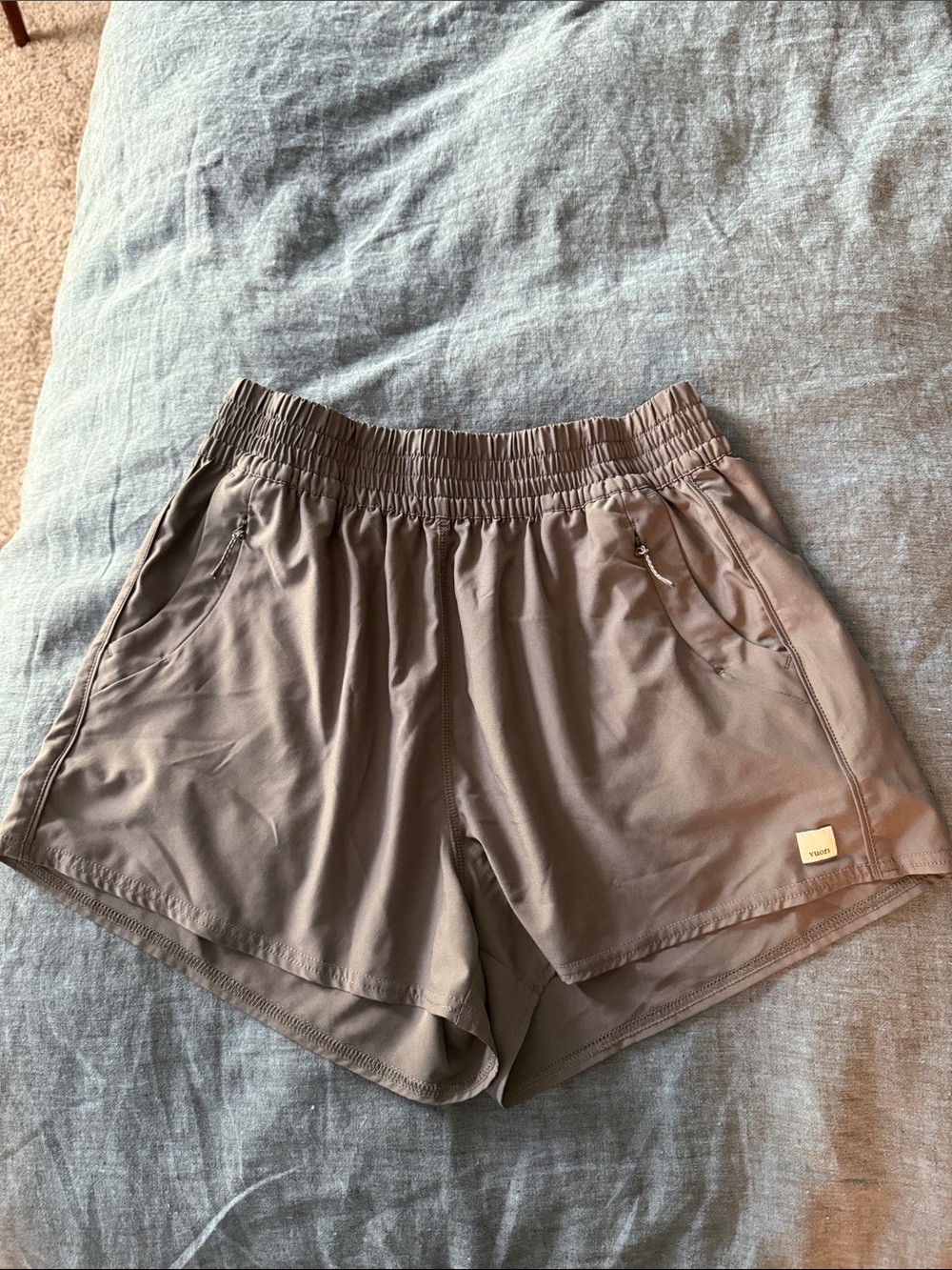Vuori Women's Taupe Athletic Shorts